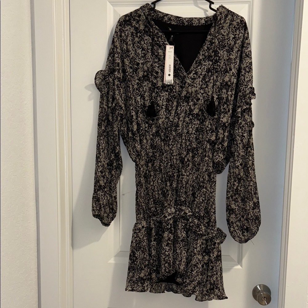 Aqua Monochrome Textured Dress